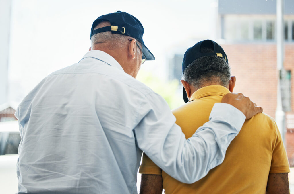 Help, back and men for support, conversation and comfort in retirement for depression. Anxiety, kin.